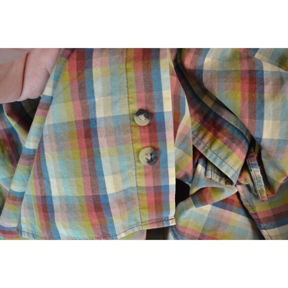 Pendleton Men's Large Green Plaid Long Sleeve Lightweight Button Down Shirt - Picture 6 of 12